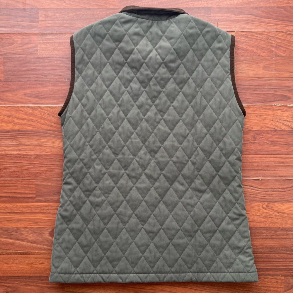 Vintage Barbour Olive and Brown Quilted Vest - Picture 3 of 4